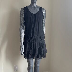 Black Sleeveless Ruffle Dress